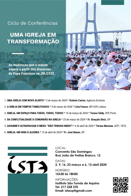 CICLO DE CONFERÊNCIAS - ISTA - ISTA - Instituto S. Tomás de Aquino