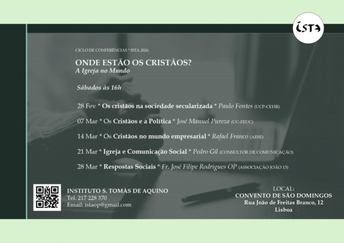 CICLO DE CONFERÊNCIAS ISTA - 2026 - ISTA - Instituto S. Tomás de Aquino